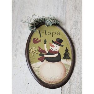 Hope snowman red cardinal bird ornament Xmas decor